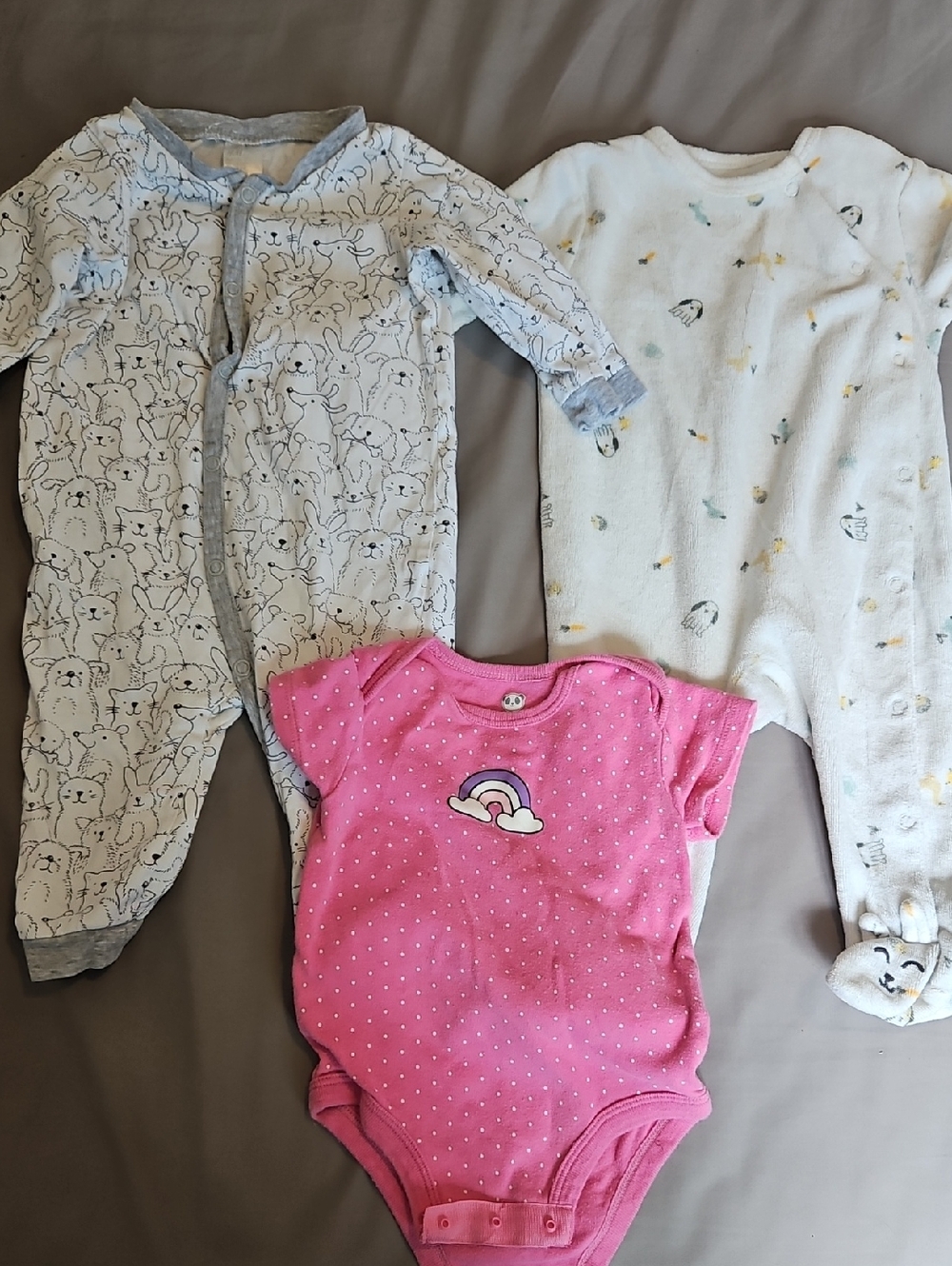 Pack Of 6M Baby Girl Clothes - Onesie, Bodysuit & Footie Pajamas